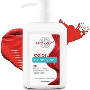 Keracolor Clenditioner Conditioner Colorwash, Red, 12 Fl Oz